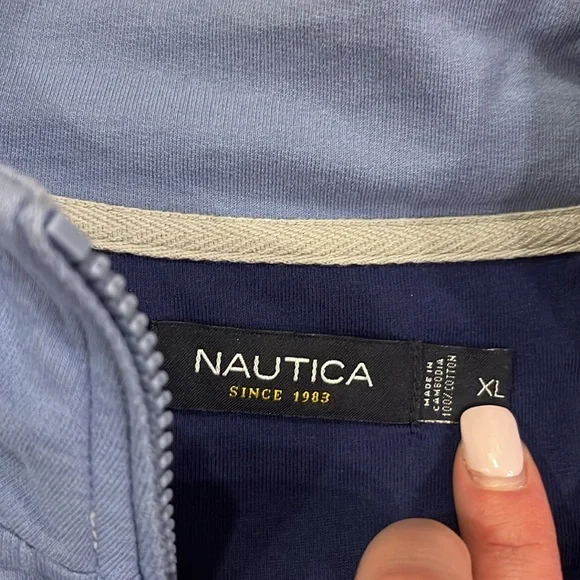 Nautica Men’s Blue Quarter-Zip Pullover Size XL - Picture 5 of 16
